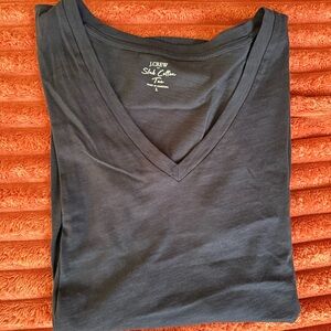 J. Crew Women's Navy V-Neck Tee